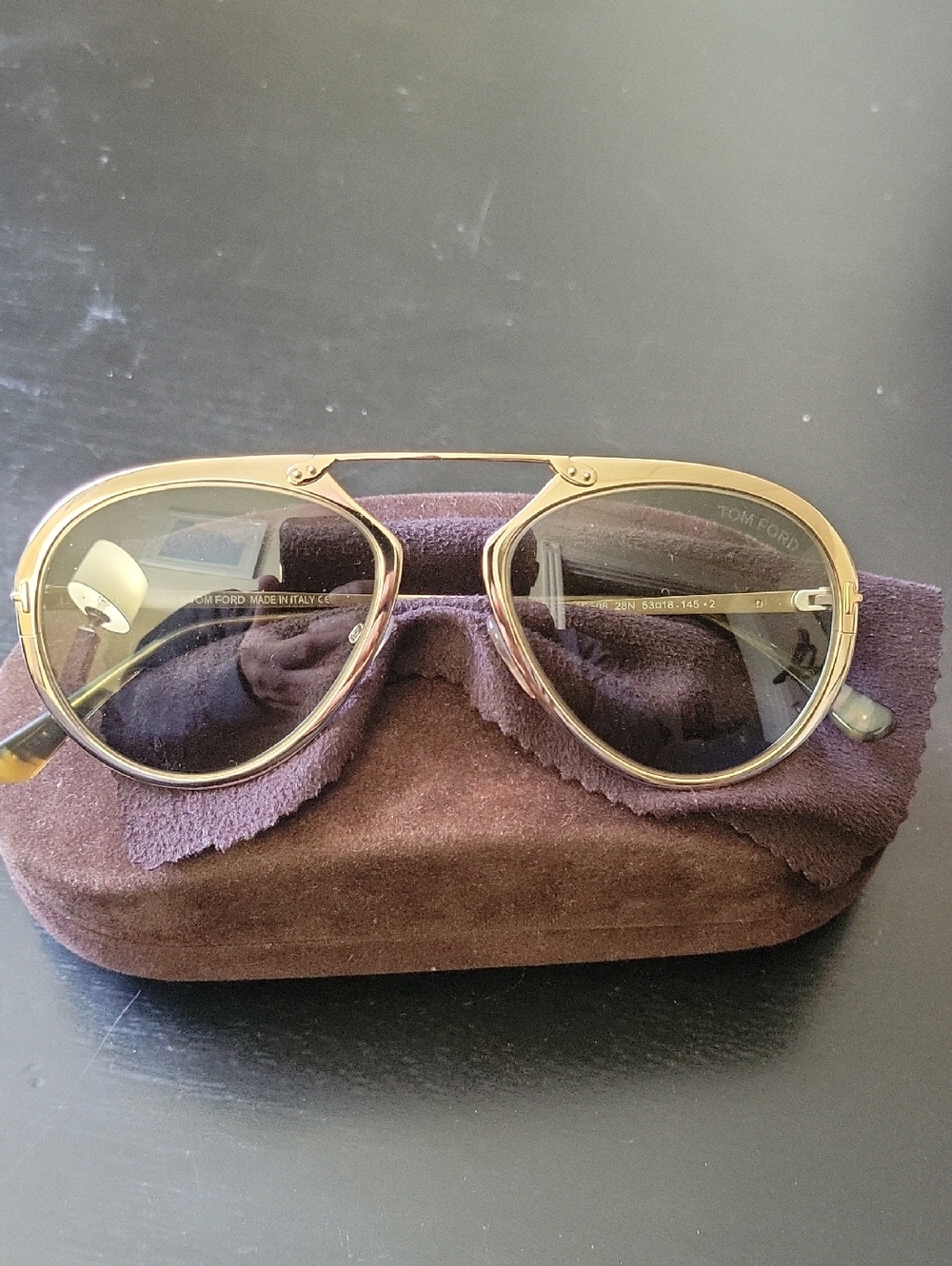 Tom Ford Dashel 508 Gold Aviator Sunglasses with Brown Gradient Lenses - Picture 4 of 12